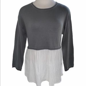 Moon & Madison Grey Soft knit sheer Flowy Sweater